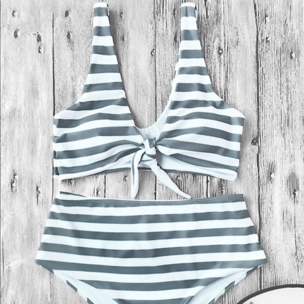 Nautical high waisted bikini
